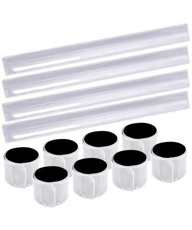 O-kinee reflector strap snap-flaw strap reflector reflector tapes snap-arm tapes reflective tape gossip strap safety tape for joggers and cyclists white 12PCs