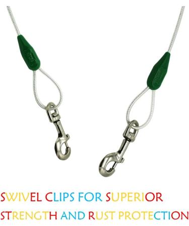 Petest Reflective Traction Rope for Medium Dogs - 4.5m 27kg (60lbs) | Dark Green/Silver - Buy Online on GoSupps.com