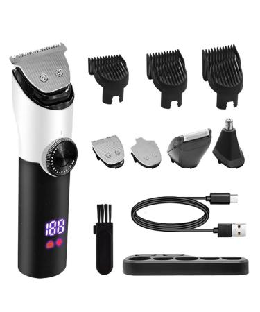 Hair Clippers for Man Trimmer All-in-One Mens Grooming Kit with Trimmer for Beard Nose Body Groin Face Cordless Hair Clippers Electric Razor Black