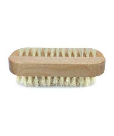 Cleaning Boar Bristle Hand and Nail Brush with Wood Handle Two Side for Manicure Pedicure Men Women Kids, 3-3/4-Inches