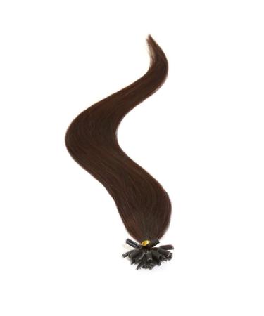 Keratin Pre Bonded Nail U Tip Human Hair Extensions 18" Barely Black (1B)