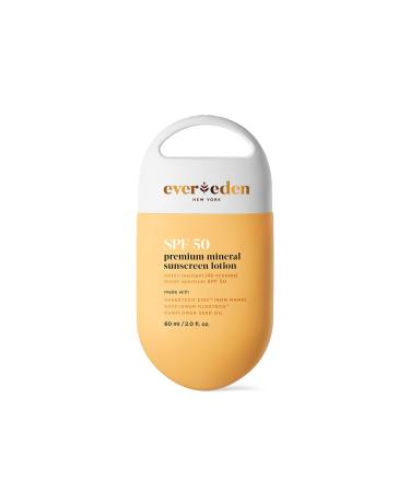 Evereden Premium Mineral Sunscreen SPF 50, 2 fl oz. | 100% Non-nano Sunscreen with Zinc Oxide | Waterproof and Sweatproof | Natural Sunscreen for Babies, Kids and Adults with Sensitive Skin