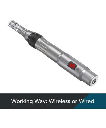 Derma Pen Hair Beard Growth INCELLICE Microneedling Pen 0.25-2.0mm Adjustable 5 Speeds Wireless Use Professional Electric Beauty Pen for Face Skin Care with 2 Replacement Cartridges and USB Charger Dermapen P40-Gery - Buy Online on GoSupps.com