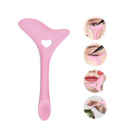 IOSPKKIO Eyeliner-template wing tips silicone Eyelin help multifunction lipstick face cream reusable silicone-eye-based tool (pink)