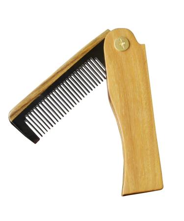 UNbit Natural horn stitching green sandalwood comb small comb portable hotel comb wooden beard comb folding comb Comb