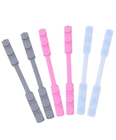 Ultechnovo 6st masking hooks Reusable silicone rope buckle for the face cover S hook extension hooks for ears anti-ear earring earring ear protector pebble gel earsh tzer as shown 15.8x1.5cm
