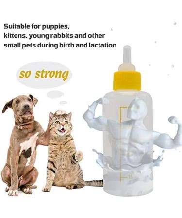 FJNATINH Kitten Puppy Feeding Bottles - Newborn Small Animals Milk Bottles with Replacement Nipples | Pet Feeder Set - Buy Online on GoSupps.com