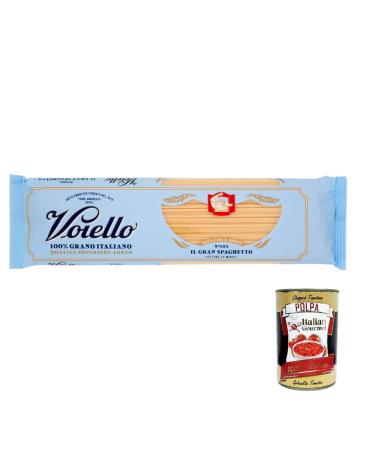 Italian Gourmet E.R. Voiello Pasta Il Gran 100% Italian Spaghetti Pasta N105 500 g + Pulpa Italian Gourmet 400 g Pack of 10