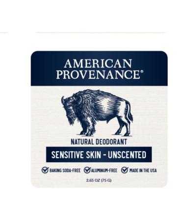 American Provenance Aluminum Free Natural Deodorant For Women and Men - SENSITIVE SKIN and UNSCENTED - 24 Hour Odor Protection Cruelty Free - Made in the USA (1 pack) - Buy Online on GoSupps.com
