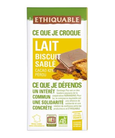 Milk chocolate Shortbread biscuit organic & fair trade