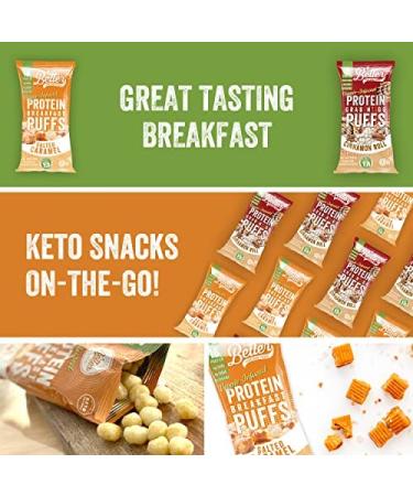 Better Than Good Sweet Keto Gluten-Free Salted Caramel Protein Puffs (4-Pack) | Low Sugar, Low Calorie, Diabetic Friendly Snacks | 16g Protein, 2 Servings Fruits & Veggies | Paleo Diet Approved | 0.88 oz (Pack of 4) - Buy Online on GoSupps.com