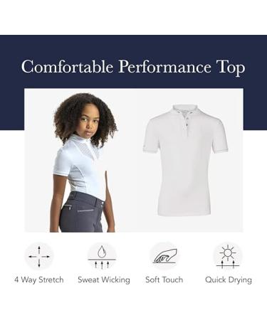Lemieux Shirt with Soft Stretch Equestrian Riders Sport Top - White - (9-10 Years) - Buy Online on GoSupps.com