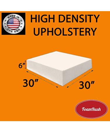 FoamRush 6" x 30" x 30" Upholstery Foam Cushion High Density (Chair Cushion Square Foam for Dinning Chairs, Wheelchair Seat Cushion Replacement) (6" x 30" x 30") - Buy Online on GoSupps.com