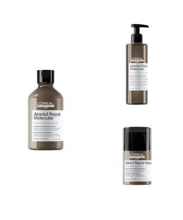 L'Or al Professionnel LOr al Professionnel Routine for very damaged hair set with Shampoo Serum + Leavein Restores the Molecular Structure of the Hair Absolut Repair Molecular