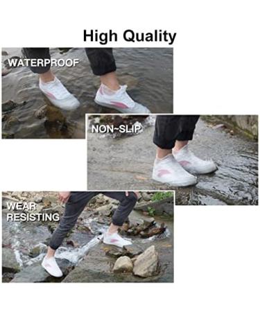 VBoo Waterproof Shoe Covers | Non-Slip Overshoes for Men, Women, Kids | Water Resistant Silicone Rubber Rain Shoe Cover | Outdoor Cycling Protection (Large, Black) - Buy Online on GoSupps.com