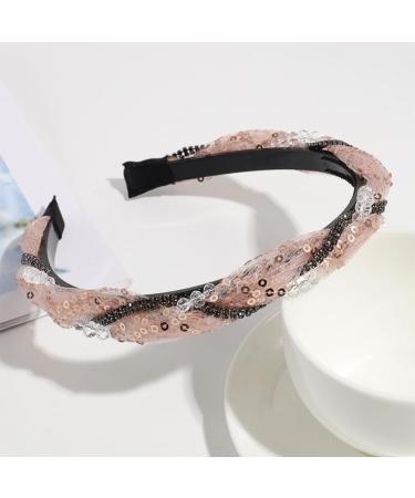 hgnxa Sequined Lace Hair Hoop for Women Korean Style Rhinestones Headband Nonslip Sweet Hairband Casual Wear Mesh Headwear Black - Buy Online on GoSupps.com
