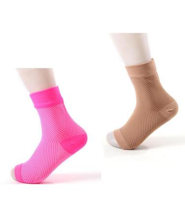 Buy 1 Pair Sports Ankle Protection Sleeves - Elastic Ankle Support Brace & Socks for Optimal Comfort - Perfect for Plantar Fasciitis - Pink L - Buy Online on GoSupps.com