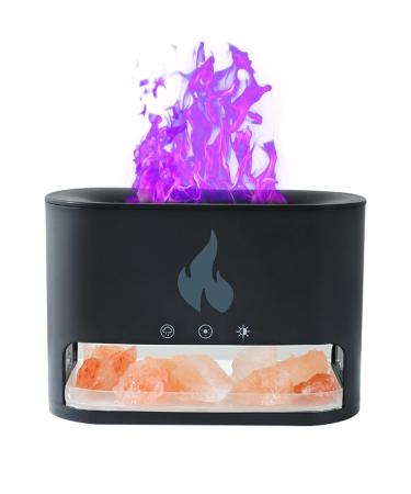 TIDYARD aroma diffuser & crystal salt stone flame effect diffuser 250 ml USB companies with night light noiseless cool fog humidifier for bedrooms yoga office black