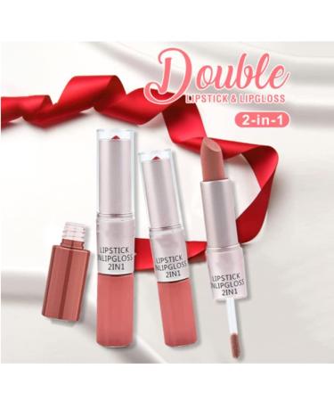 ICATHUNY 2 in 1 Matte Lipstick & Lip Gloss Combo - Long Lasting, Waterproof & Highly Pigmented in Red 05 - For Women & Girls - Buy Online on GoSupps.com