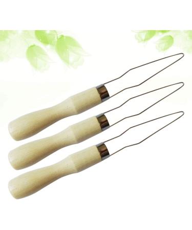 3Pcs Steel Wire Loop Button Hook with Wooden Handle - Button Assist Tool - Buy Online on GoSupps.com
