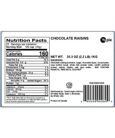 Yupik Chocolate Raisins 2.2 lb - Delicious Chocolate Covered Raisins (Pack of 1) - Buy Online on GoSupps.com