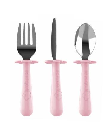 Grabease Stainless Steel Fork Knife & Spoon Set 18m+ Blush 1 Set