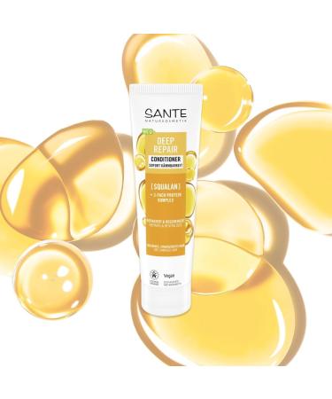 SANTE Naturkosmetik Deep Repair Conditioner Squalan + Protein Complex 3 Layers - Vegan and Moisturizing Conditioner for Soft Hair - Care for Dry and Damaged Hair - 150 ml - Buy Online on GoSupps.com