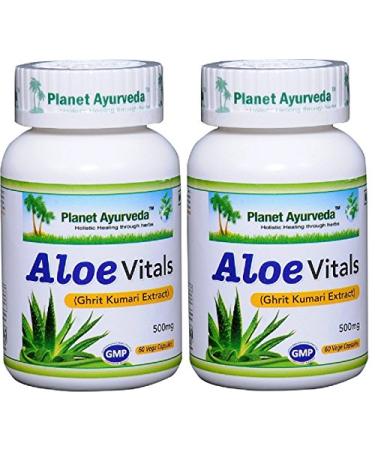 Planet Ayurveda Aloe Vitals 500 Mg Veg Capsules 2 Bottles