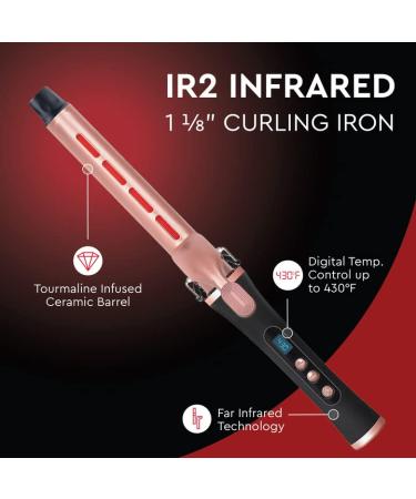 Sutra IR2 Infrared Curling Iron - Rose Gold Ceramic Barrel Adjustable Temp up to 430 F Auto Shut Off 28 MM - Best Curling Iron for All Hair Types - Buy Online on GoSupps.com