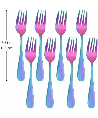 Silverware Set 8pcs Tea Fork Cutlery Set Stainless Steel Dinnerware Luxury Flatware Set Silverware Kitchen Tableware (Color : Silver 8pcs) - Buy Online on GoSupps.com