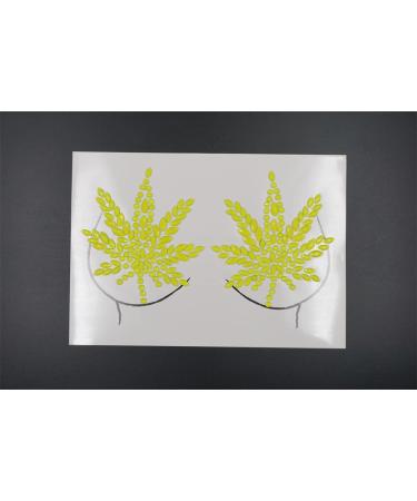 Neon Rhinestone Face & Body Gems Kit - Gold Chest & Leaf Yellow Halloween Makeup Stickers - Buy Online on GoSupps.com
