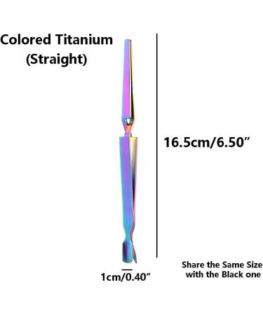 Colored Titanium Double Ended Nail Pincher Stainless Steel Nail Shaping Stick Multifunctional Nail Clip Tweezers Tool for Manicurist Colored Titanium(straight) - Buy Online on GoSupps.com