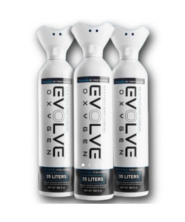 Value Size Evolve 35 Liter Pure Oxygen Canister with Breathing Mask | Portable Oxygen Can | Ideal for Home Use and Outdoor Activities | Designed by Firefighters | Pack of 3|Quick Ship