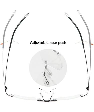 Koosufa Titan Borderless Reading Glasses | Blue Light Filter | Ultra-Light Frameless | Anti-Fatigue | Strengths 0.0 to 4.0 | Unisex Workplace Glasses - Buy Online on GoSupps.com