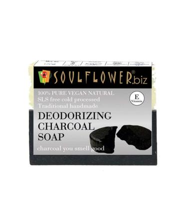 S.oulflow.er Organic Activated Charcoal Soap Men & Women for Detoxifying Pore Cleansing & Body Odour | 100% Natural Handmade Vegan Vitamin E| 150g