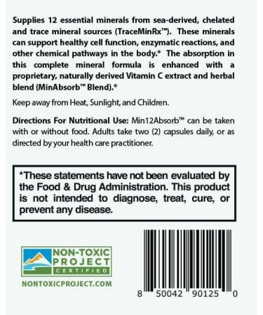 True Cellular Formulas MIN12Absorb Essential & Trace Mineral Complex | Soy-Free Non-GMO Vegan 30-Day Supply - Enhanced Absorption for Cellular Health and Daily Vitality - Buy Online on GoSupps.com