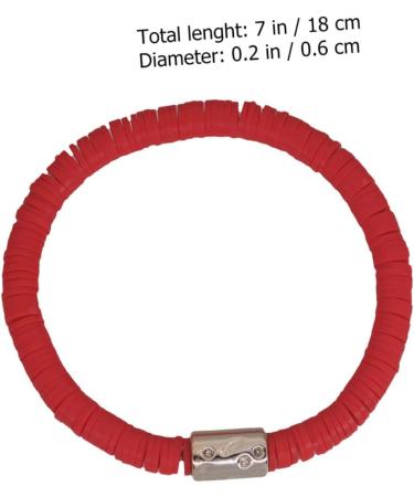 VALICLUD 3pcs Clay Bracelet Beaded Bracelet Bead Bracelet Rainbow Stretch Bracelet Wrist Ornament Polymer Bangles Elastic Polymer Handmade Pottery Miss Polymer Clay Popularity Bracelets 18X0.6cm Red - Buy Online on GoSupps.com