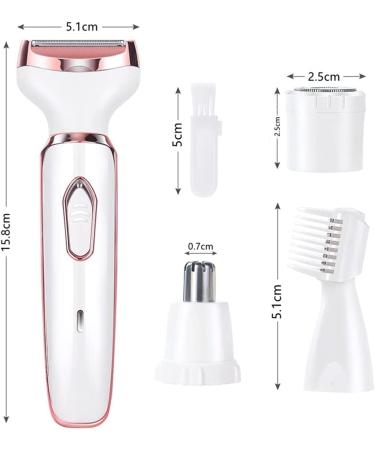 Electric Razor for Women 4 in 1 Portable Electric Shaver for Women Rechargeable Portable Hair Shaver painless Facial Hair Removal Set Wet and Dry Women's Body Hair Trimmer - Buy Online on GoSupps.com