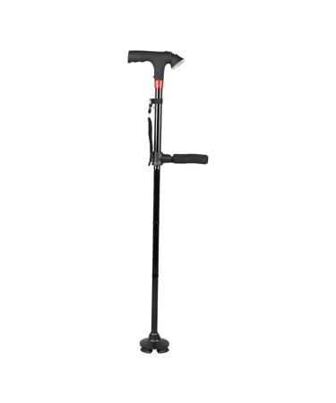 Old Man Walking Stick Free Standing Folding Cane with T Handle with High-Brightness LED Light Portable Multifunctional Outdoor Walking Stick Surprise Gift