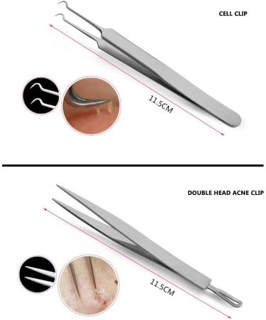 SOONHUA 8 Pcs Pimples Needles Kit Stainless Steel Wear-resistant Professional Blackheads Extractor Tool Acne Removal Kit Pimples Extractor - Buy Online on GoSupps.com