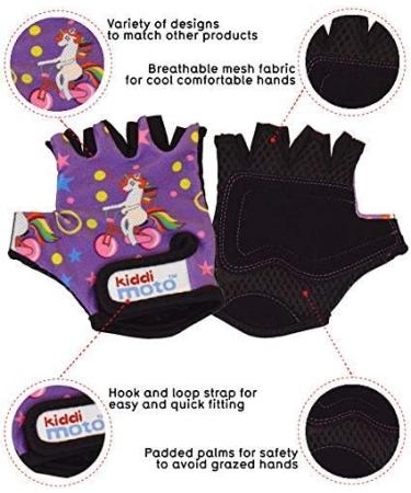 KIDDIMOTO Unicorn Fingerless Cycling Gloves for Kids - Boys & Girls Bike Gloves (Ages 2-5) - Buy Online on GoSupps.com