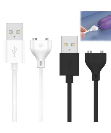 2Pcs Magnetic Charger for Wireless Massager Universal Magnetic USB to DC Charger Cable 2PIN 7mm Replacement Charging Cord for Electric Toothbrush Vibrating Massager