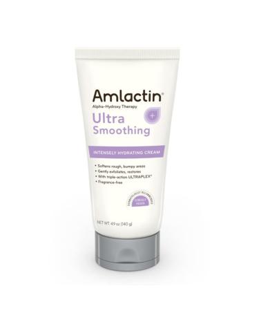 AmLactin Ultra Smoothing Intensely Hydrating Cream, Moisturizing Cream and Hand Moisturizer for Dry Skin - 4.9 Oz Tube (packaging may vary), (781715441) 4.9 Ounce (New Packaging)