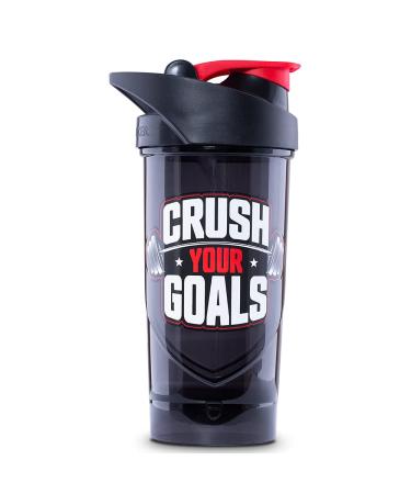 Shieldmixer Hero Pro Classic Shaker Crush your goals - BPA -free - Gym accessories - Protein shaker - fitness drinking bottle - black - 700ml