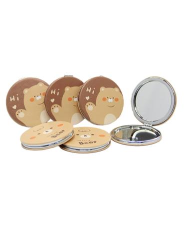 Pocket Mirror(6 pcs) Mini Purse Mirror Travel Makeup Mirror Compact Mirror Beauty Magnifying Double Sides Pocket Mirror Portable Handheld Folding Pu Leather Mirror for Women Girls