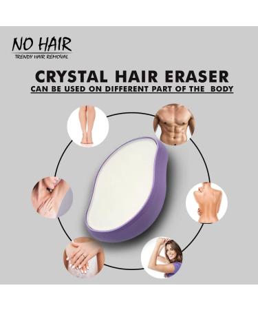 No Hair Crystal Hair Eraser - Reusable Painless Hair Remover for Men and Women - Exfoliation Tool for Back, Arms, and Legs - Matte Purple - Buy Online on GoSupps.com