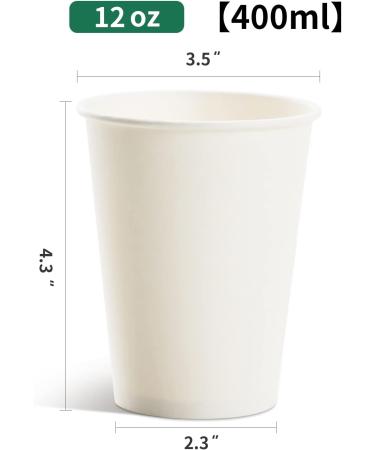 RACETOP 12 oz Disposable Paper Coffee Cups - 100 Pack, White Hot Coffee Paper Cups - Thickened Paper, 100 Count - Buy Online on GoSupps.com