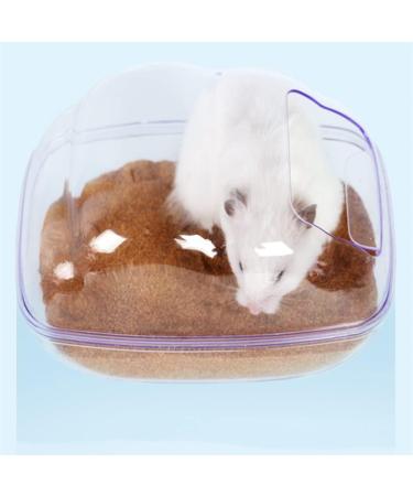 Timeshunall 1 Pcs Hamster Bathroom Washroom Clear Toilet Box Sand Bath Container Cute Hamster Bathroom for Small Animal Hamster Gerbil - Buy Online on GoSupps.com