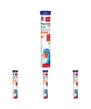 Double heart magnesium 400 + B1 + B12 + folic acid - magnesium as a contribution to normal muscle function - vegan - 15 effervescent tablets with lemon grapefrucht flavor (pack with 4) 15 effervescent tablets (pack with 4)