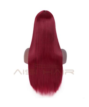 HBINGBING Long Straight Red Lace Front Wig for Women | Natural Look Middle Part Synthetic Hair - Buy Online on GoSupps.com